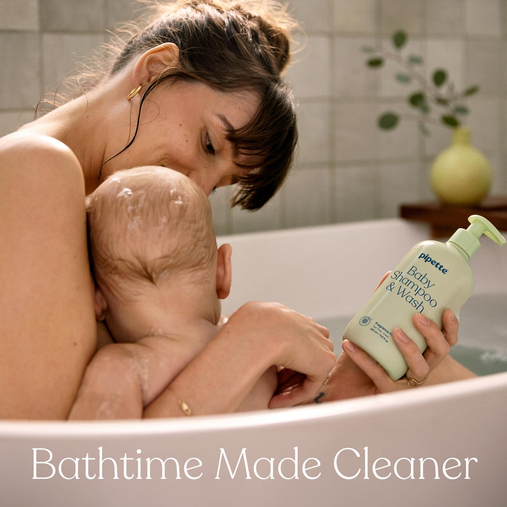 Pipette Baby Shampoo + Wash Discovery Duo, Pack of 2, Includes Fragrance Free and Vanilla + Ylang Ylang Scents, Gentle Tear-Free Newborn Baby Bath Essentials, Non-Toxic and Hypoallergenic