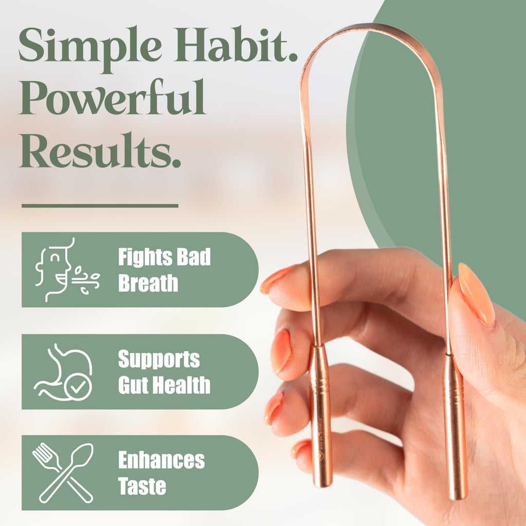 Living Well with Dr. Michelle Copper Tongue Scraper for Adults & Kids