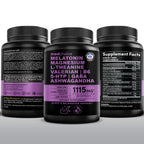 12-in-1 Melatonin Sleep Capsules - Natural Sleep Aids for Adults with Melatonin 5mg and Magnesium Glycinate 500mg, Sleep Aid with Ashwagandha, L Theanine, Valerian Root, GABA, 5-HTP (90ct, Pack of 2)