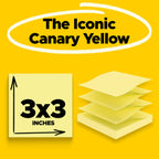 Post-it pop-up Notes, 3 x 3 in, Canary Yellow, 24 Pads, 100 Sheets/pad