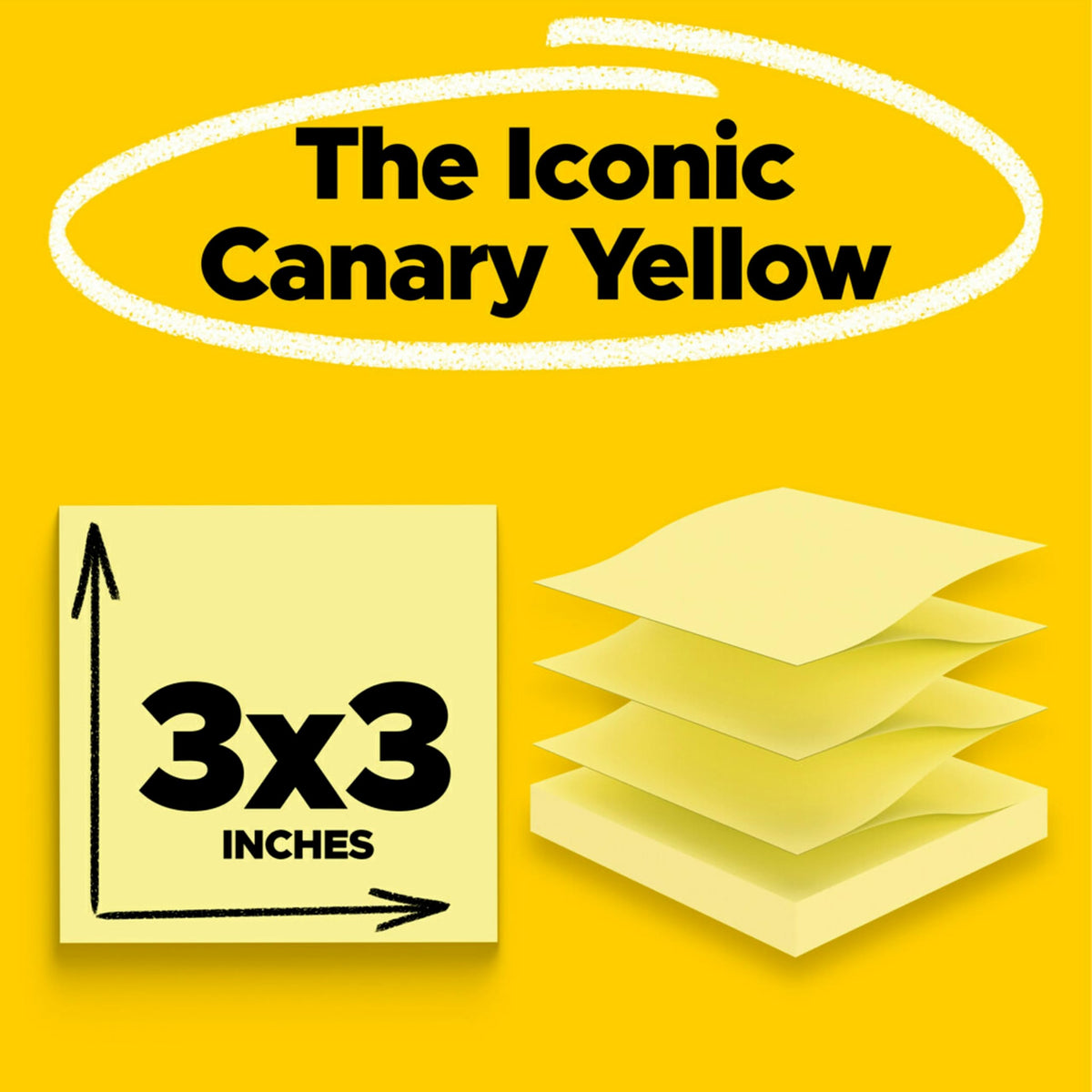 Post-it pop-up Notes, 3 x 3 in, Canary Yellow, 24 Pads, 100 Sheets/pad