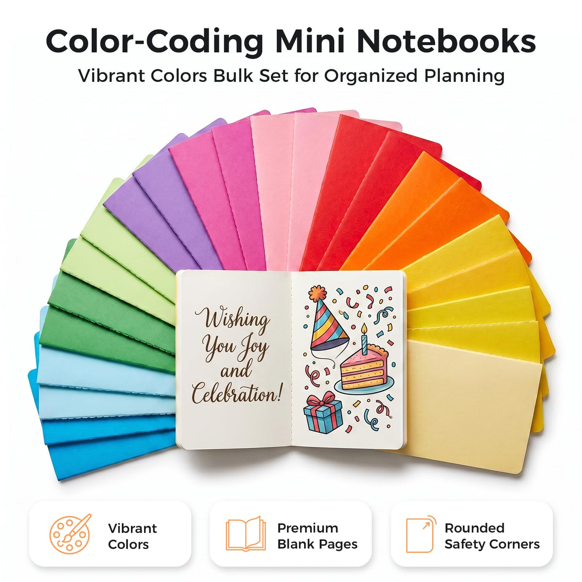 Koogel 24 Pack Mini Pocket Notebooks, Small Blank Notebooks 3.5 x 5.5 Inch