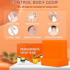 2 PCS Persimmon Soap Bar for Old People Smell, Deodorizing Bar Soap