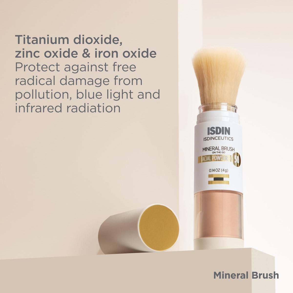 ISDIN Isdinceutics Mineral Brush-On Powder Sunscreen SPF 50, 0.14 oz