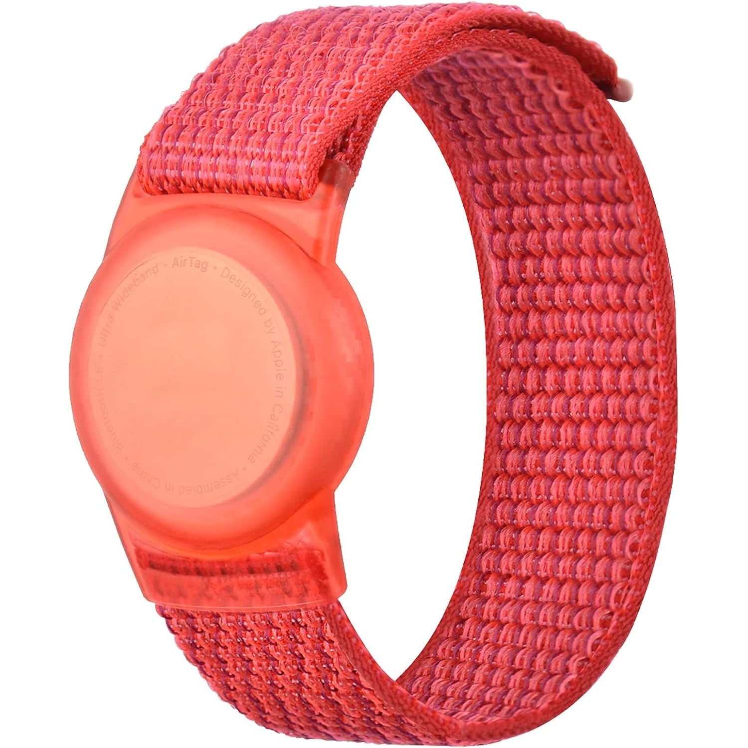 Buy now Kids Wristband Compatible with Apple AirTag, Protective Case for Air Tag GPS Tracker Holder with Nylon Bracelet, Adjustable Anti Lost Watch Band for Toddler Child Elder(Rainbow A) Red at indiglob india