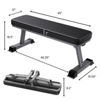 Finer Form Foldable Flat Weight Bench for Home Gym, 1,000 lb Capacity