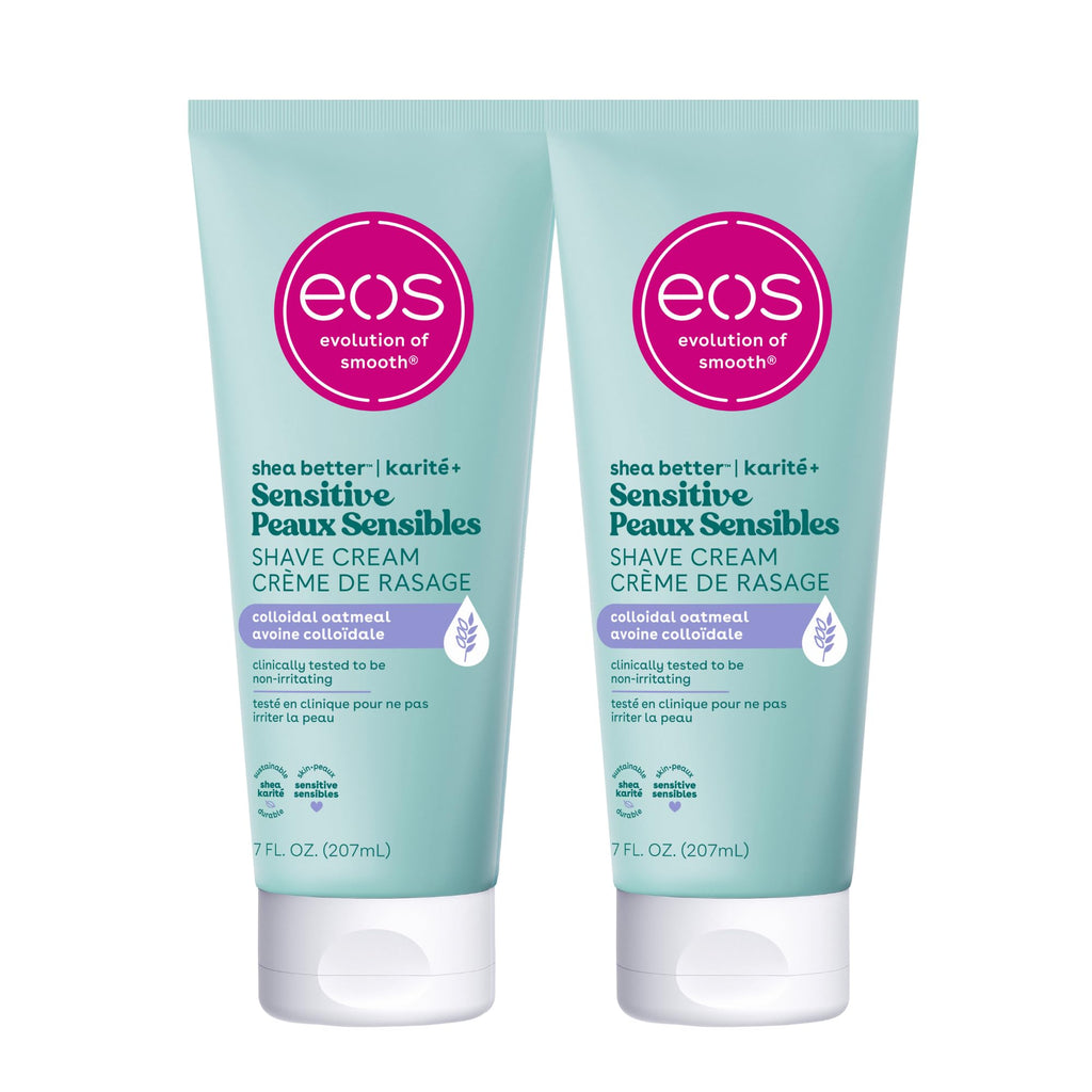 eos Shea Better Sensitive Skin Women's Shave Cream- Fragrance-Free, 2-pack of 7 oz containers