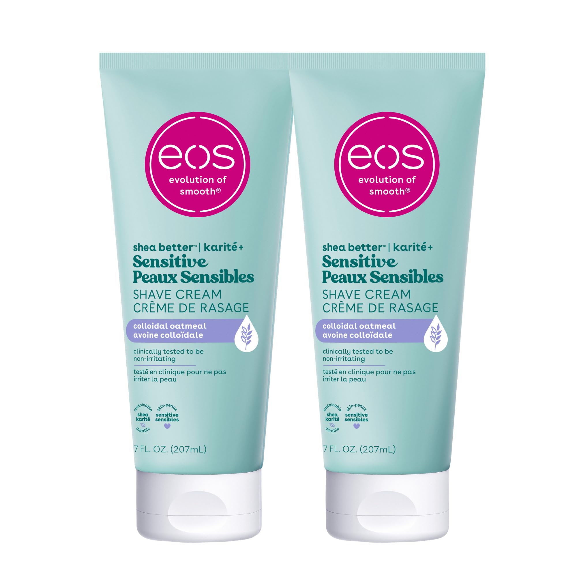 eos Shea Better Sensitive Skin Women's Shave Cream- Fragrance-Free, 2-pack of 7 oz containers