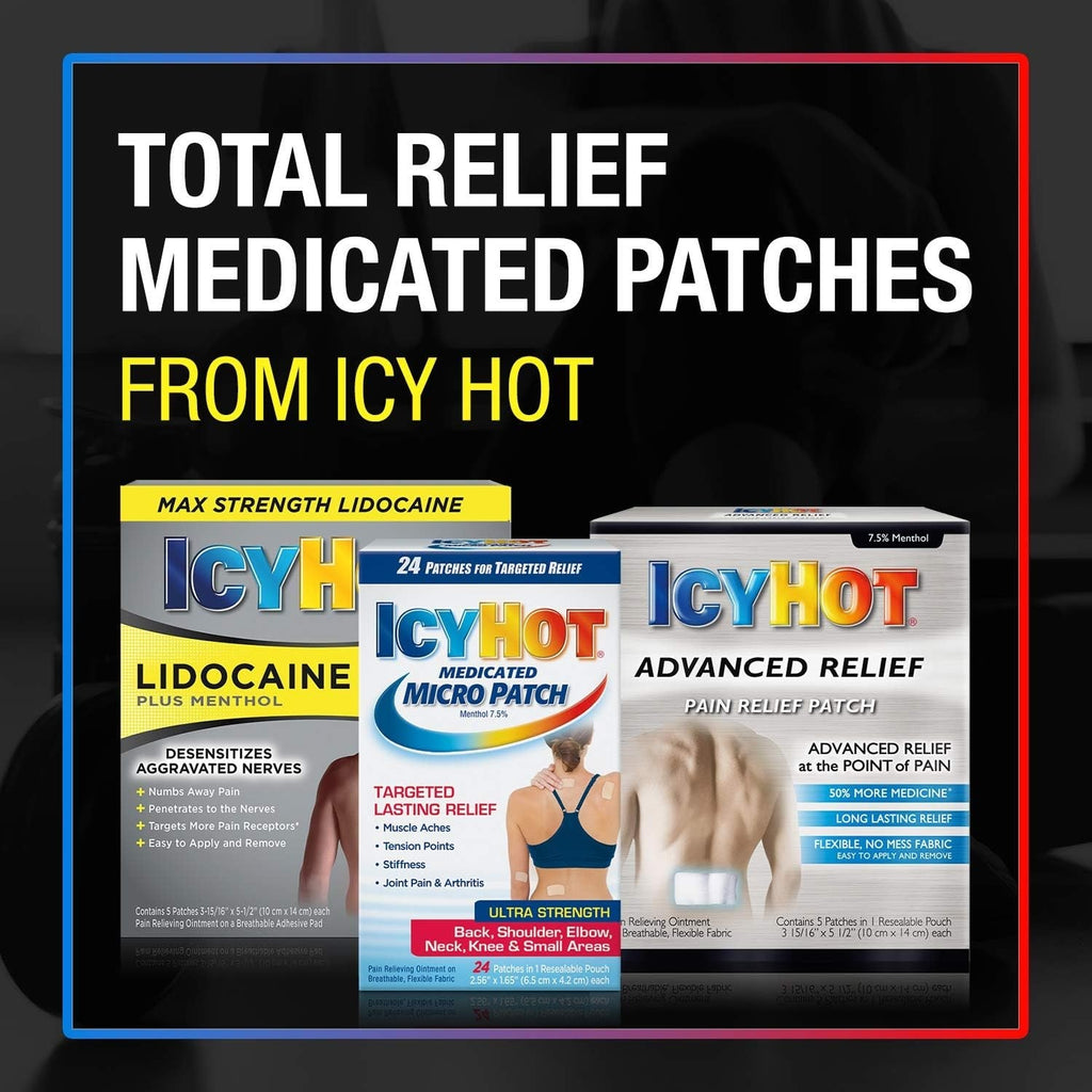 Buy now Icy Hot Original Small Pain Relief Patches (5 Count) Powerful Targeted Relief for Arm, Neck & Leg at indiglob india