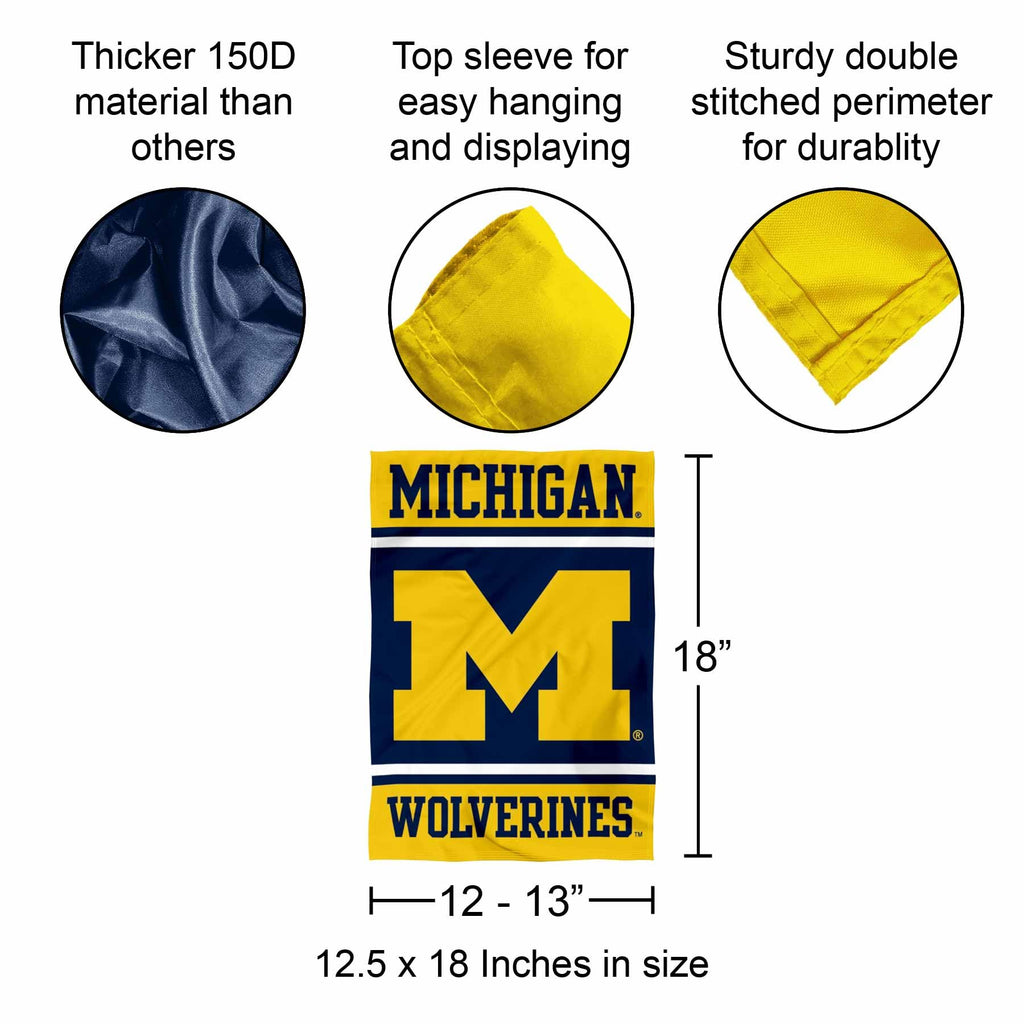 College Flags & Banners Co. Michigan Team University Wolverines Go Blue Garden Flag and Yard Banner