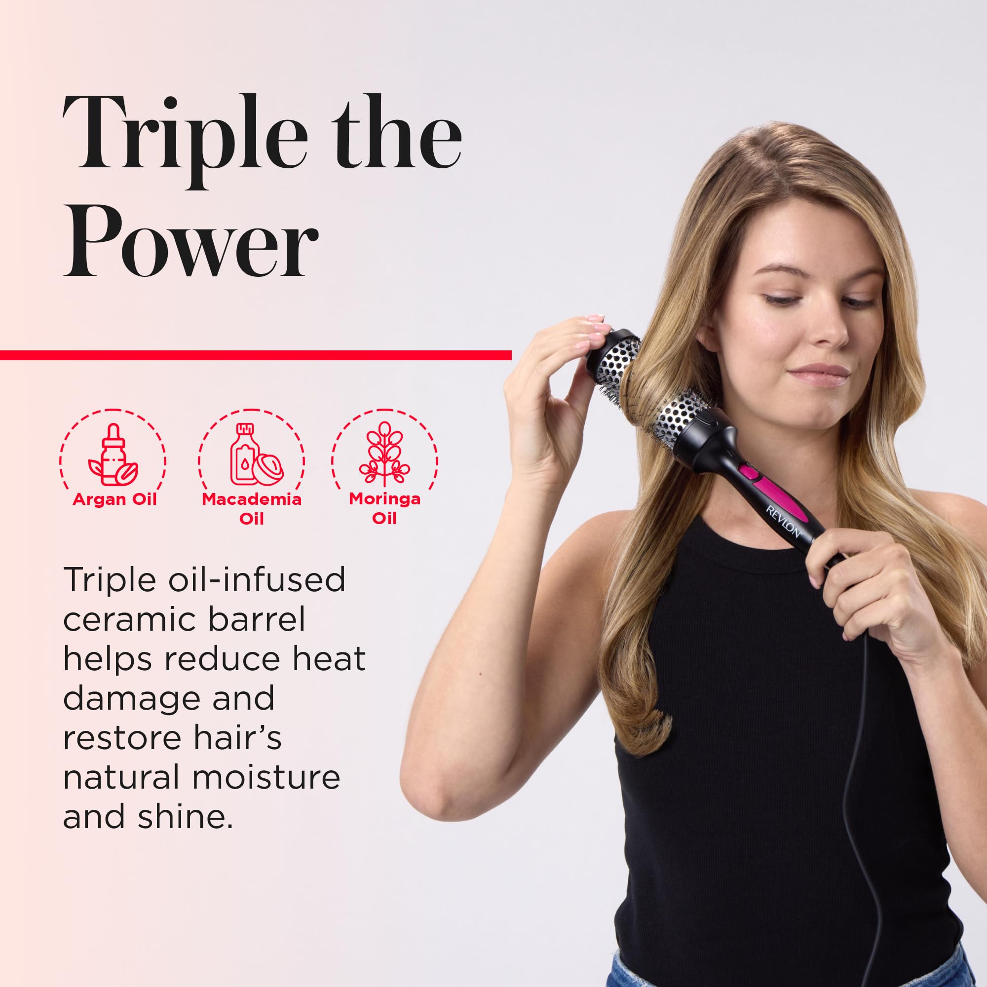 Buy now REVLON Perfect Match Hot Styler - Heated Brush to Style and Extend Blowouts, Hot Brush for Curls, Body, and Volume, Reduces Frizz and Boosts Shine at indiglob india
