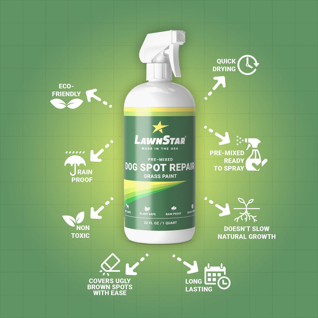 Dog Spot Repair Grass Paint, Pre-Mixed & Ready to Spray, 32oz