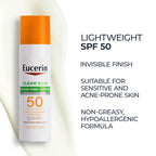 Eucerin Clear Skin Face Sunscreen Lotion, SPF 50, 2.5 FL OZ | Face Sunscreen for Acne Prone, Oily Skin with Oil-Absorbing Minerals, SPF 50 Broad Spectrum Sunscreen, Won't Cause Breakouts