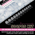 Buy now UNA GELLA Almond Gel Nail Tips, 504PCS Pre Etched Clear Fake Nails Tips Medium Almond Shape - 12 Sizes Full Cover Soft Acrylic Press On Nail Extensions No C Curve Gift for Diy at Home at indiglob india