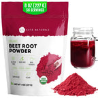 Kate Naturals Organic Beet Root Powder for Smoothies, Baking & Juice, 8oz | Non-GMO, Raw Beetroot Superfood Extract & Natural Red Food Coloring & Nitric Oxide, Earthy Flavor