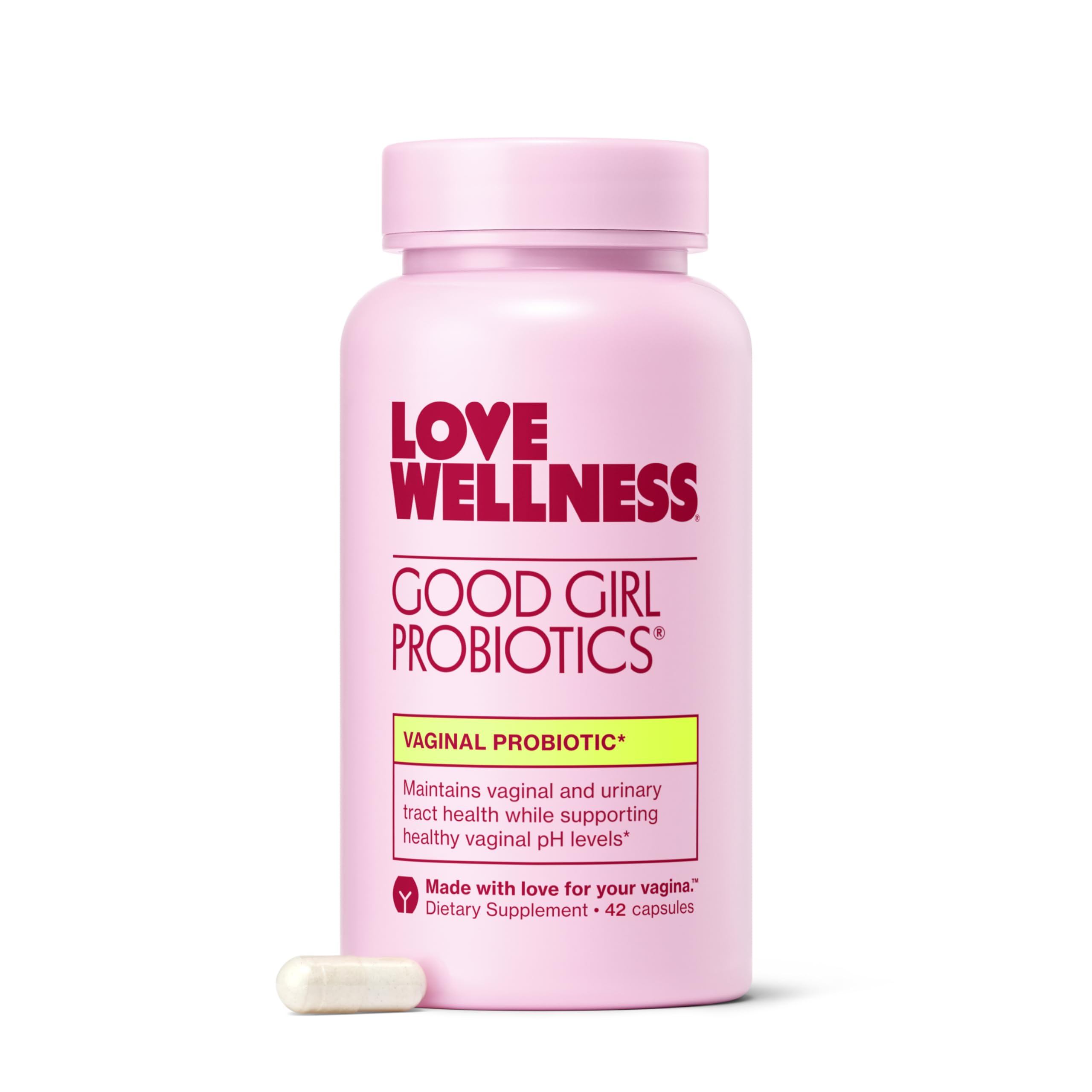 Love Wellness Good Girl Vaginal Probiotics | 9-Strain | 30-Day Supply | 9-strain probiotic, Dietary supplement, Gluten-free, Easy to take, 30 capsules