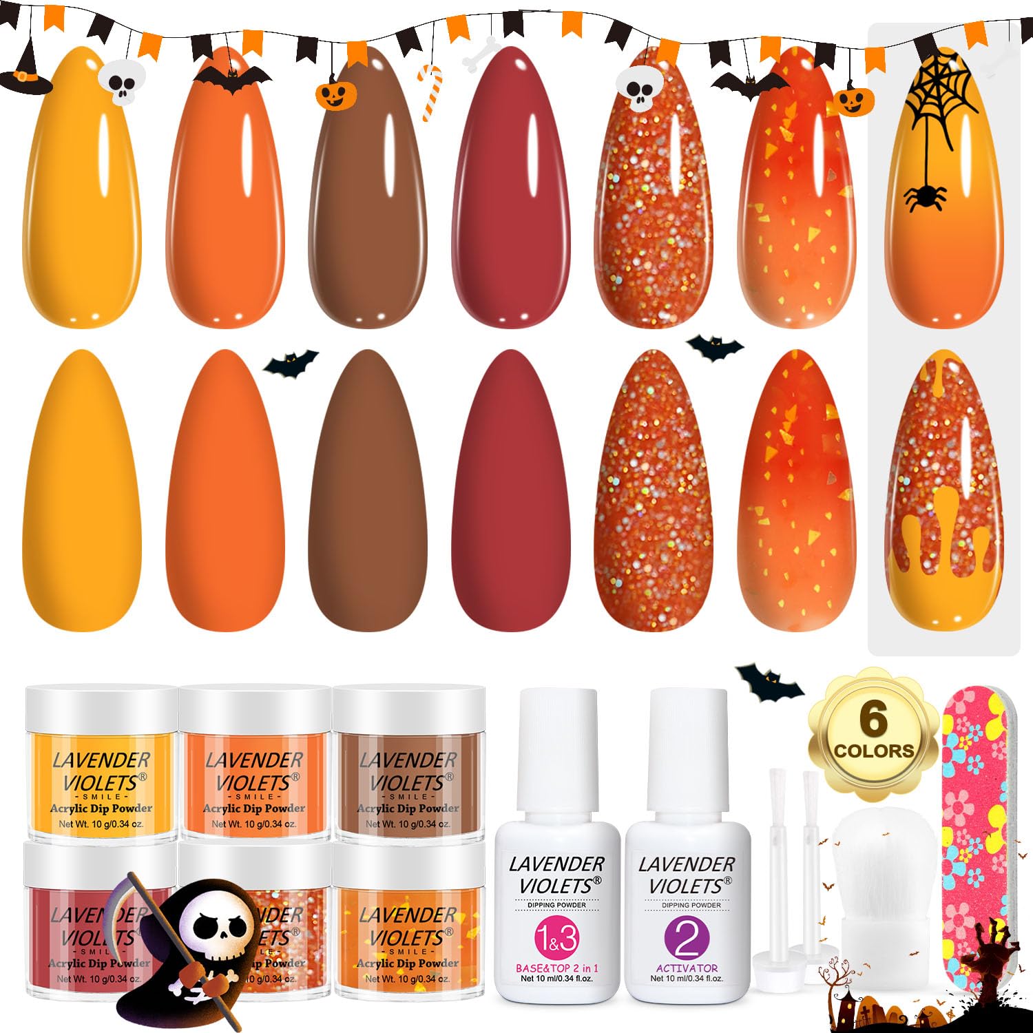 Buy now Lavender Violets Dip Powder Liquid Set with Activator, Base Top Coat and Brush Saver 0.5oz/Bot Nail File Necessary Tools for Dipping Powder Acrylic Manicure Pedicure J775 Amber at indiglob india