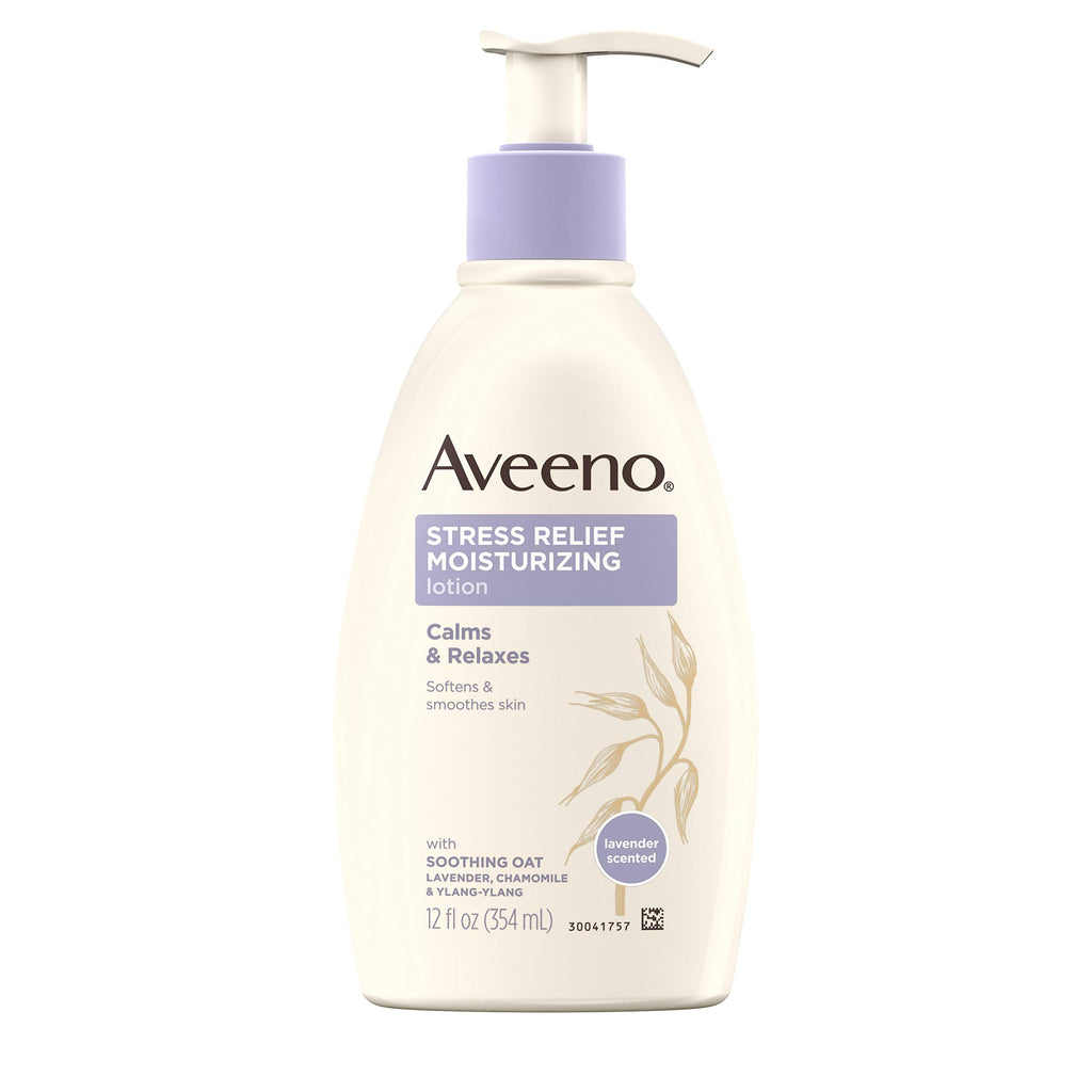 Aveeno Stress Relief Moisturizing Lotion, 12 Fl. Oz (Pack of 4)