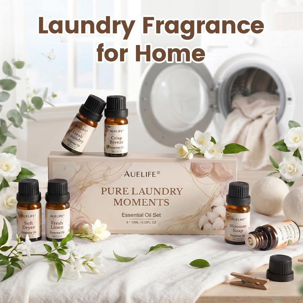 Laundry Essential Oils Set for Dryer Balls, 6x10ml Diffuser Oil