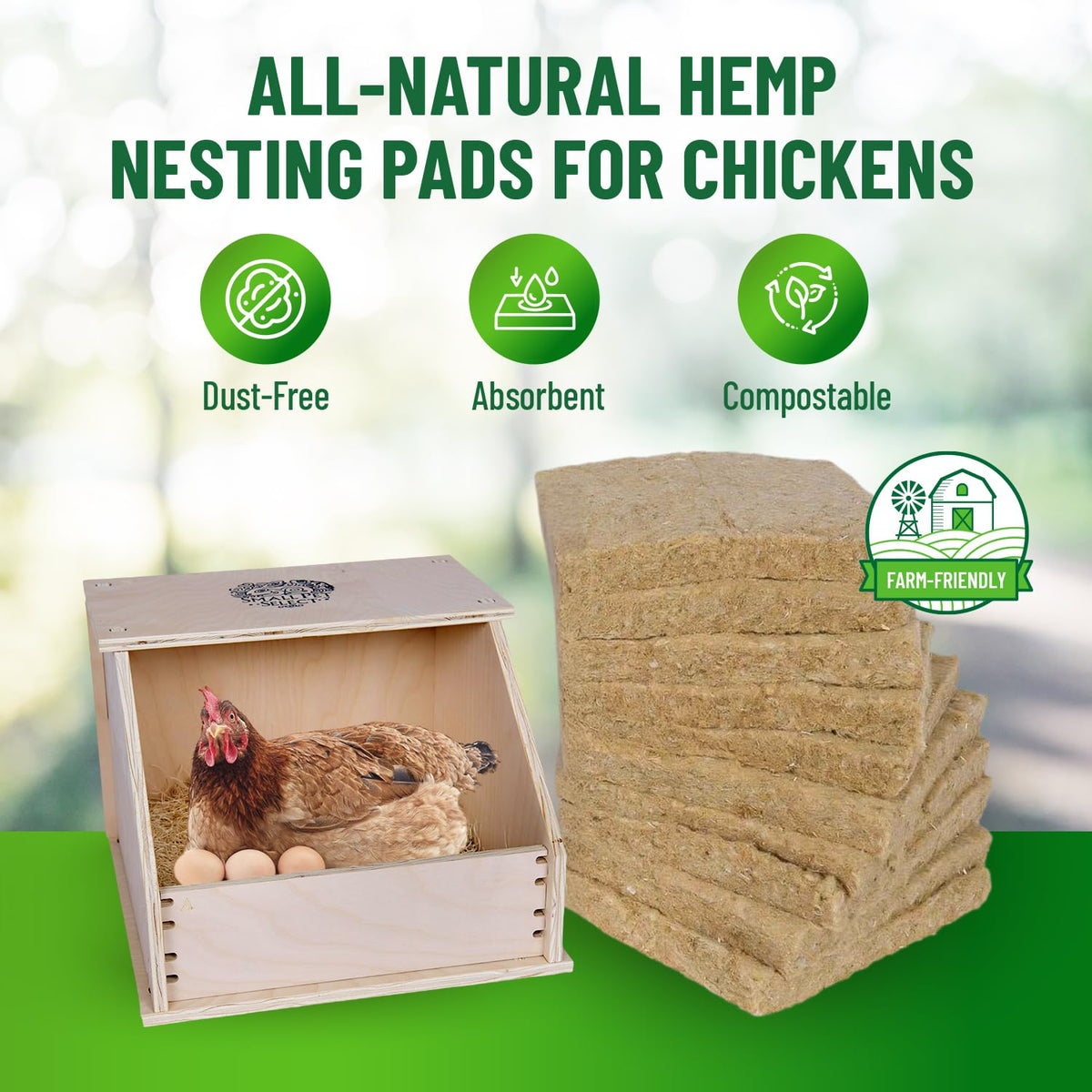Small Pet Select Hemp Nesting Pads, Chicken Coop & Boxes, 10-Pack