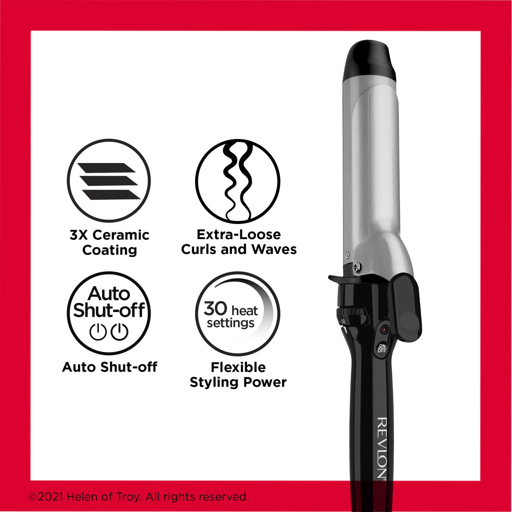 Buy now Revlon Perfect Heat Triple Ceramic Curling Iron | For Silky Smooth Loose Curls (1-1/2 in) at indiglob india