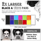 UCANBE Athena Basic Face Body Paint Palette 12 Colors Oil-Based SFX Kit