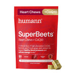 HumanN SuperBeets 3-in-1 Heart Chews + 3X Absorption 150mg CoQ10, 60 Ct | Blood Pressure Support, Nitric Oxide Support & Cellular Energy, Non-GMO Beetroot, Grape Seed Extract, Once Daily, Made in USA
