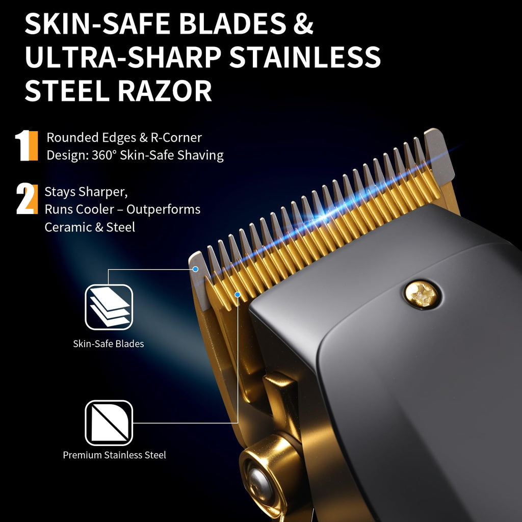 Hair Clippers for Men, Cordless Hair Trimmer with 8 Color-Coded Guards