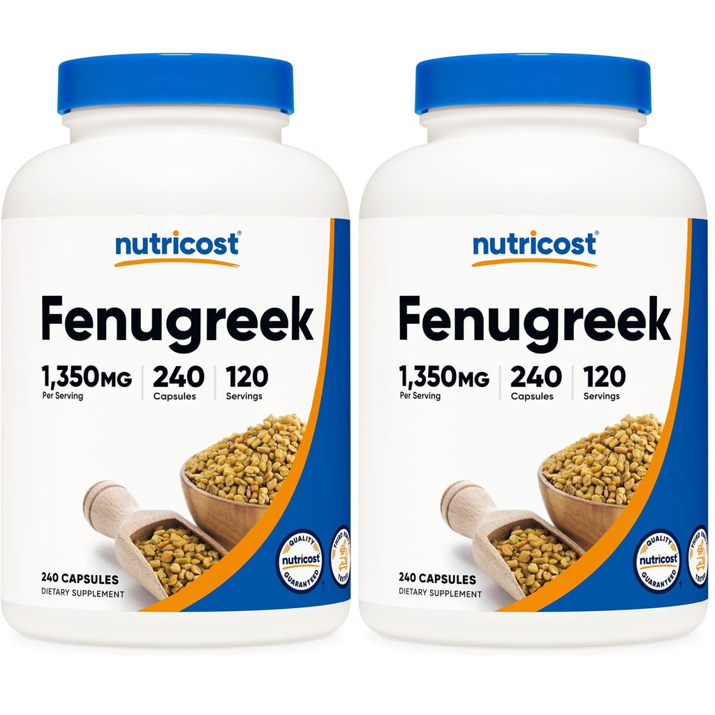 Nutricost Fenugreek Seed 1350mg, 240 Capsules, Gluten Free, GMO-Free | 675mg Per Capsule