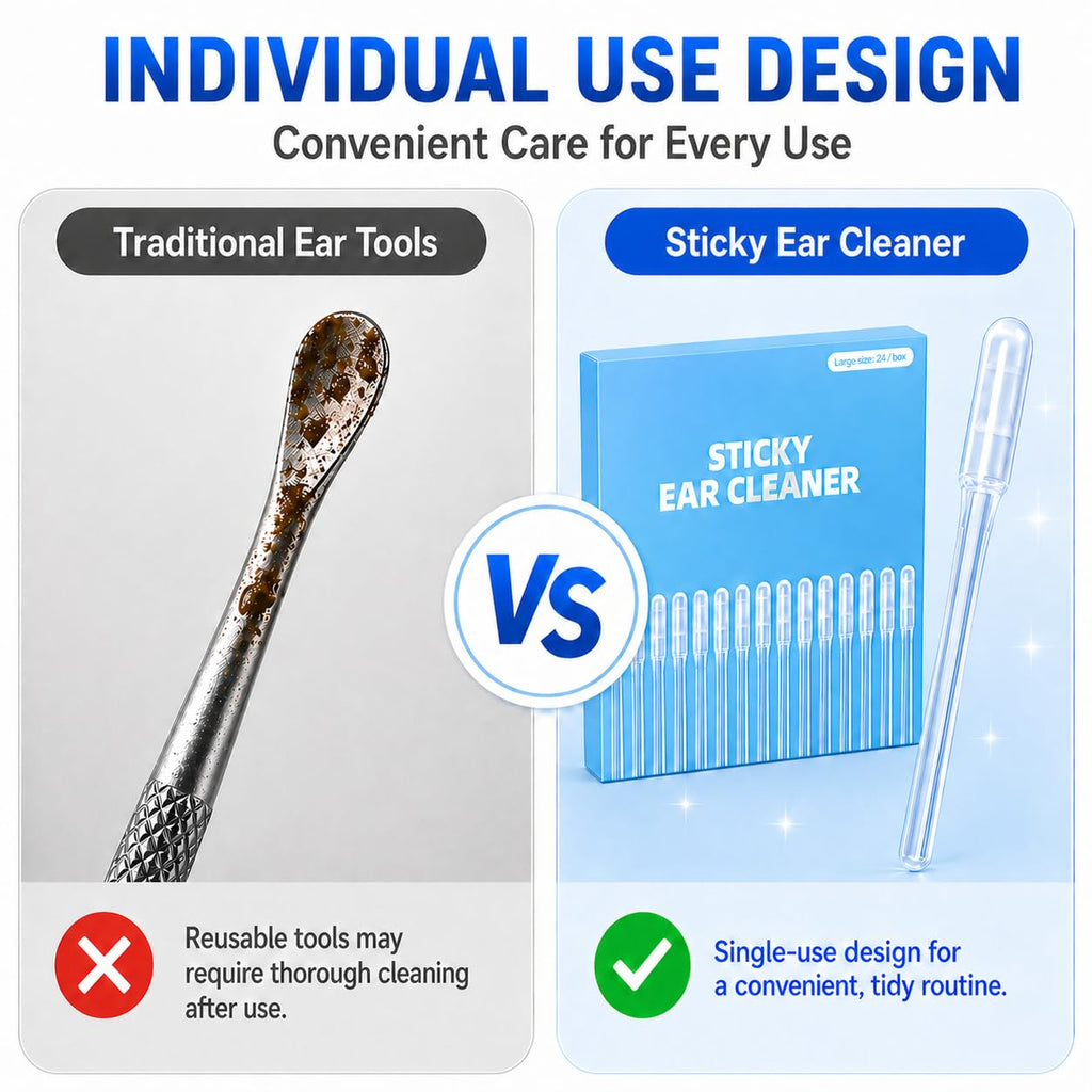 48 pcs Sticky Ear Cleaning Stick, Reusable Ear Cleaning Tools with Soft Rubber Head, Gentle Adhesive Ear Pick for Ear Wax Cleaning, Adhesive Ear Cleaning Sticks for All Ages