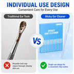 48 pcs Sticky Ear Cleaning Stick, Reusable Ear Cleaning Tools with Soft Rubber Head, Gentle Adhesive Ear Pick for Ear Wax Cleaning, Adhesive Ear Cleaning Sticks for All Ages