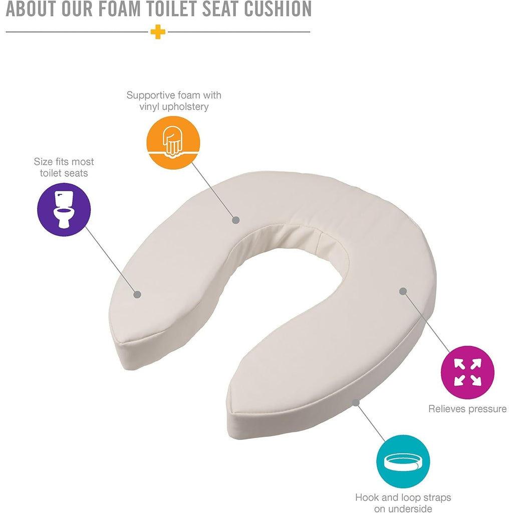 Buy now DMI Raised Toilet Seat Cushion and Cover to Add Extra Padding the while Relieving Pressure, Tear Resistant, FSA & HSA Eligible, 2 Inch Pad, White at indiglob india