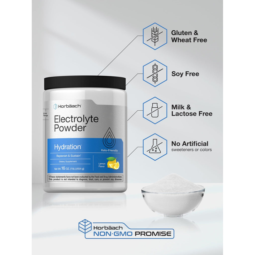 Horbäach Electrolytes Powder | 16 oz | 130 Servings | Hydration Support