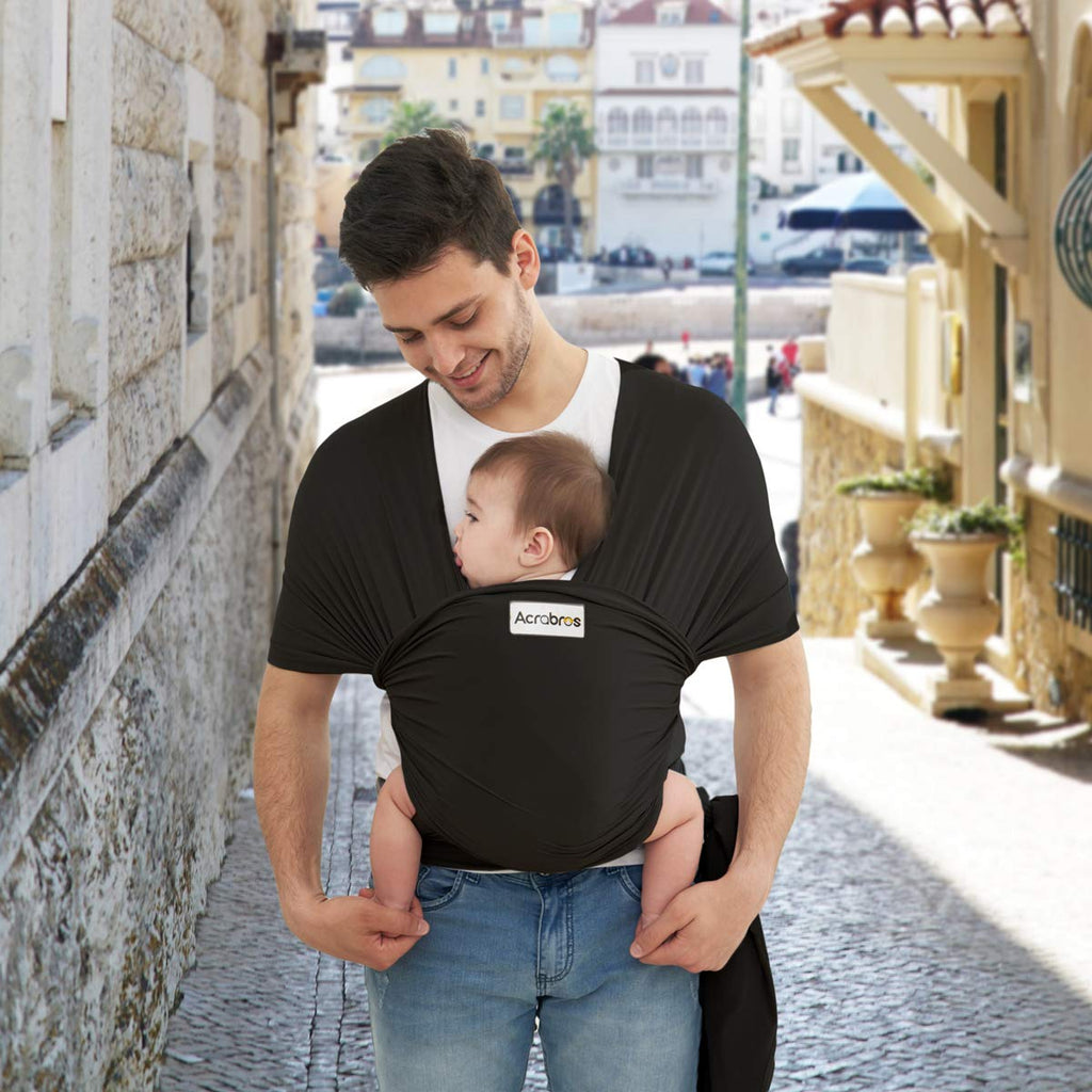 Buy now Acrabros Baby Wrap Carrier,Hands Free Baby Carrier Sling,Lightweight,Breathable,Softness,Perfect for Newborn Infants and Babies Shower Gift,Black at indiglob india