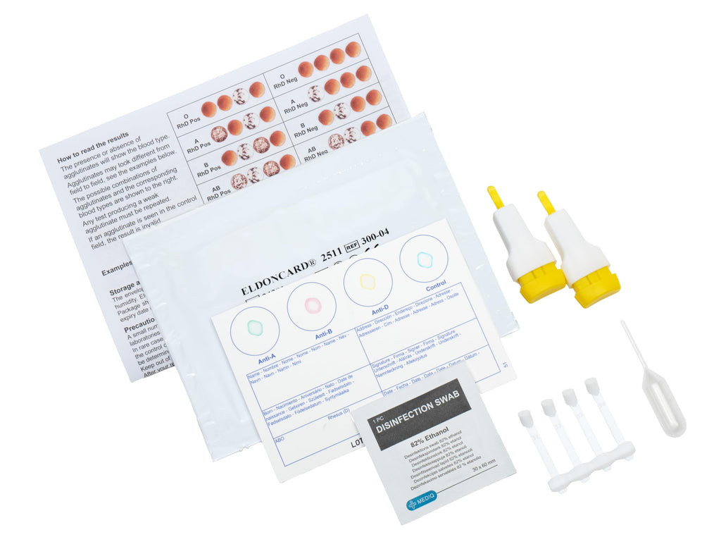 Eldoncard Blood Typing Kit, 2 Test Pack