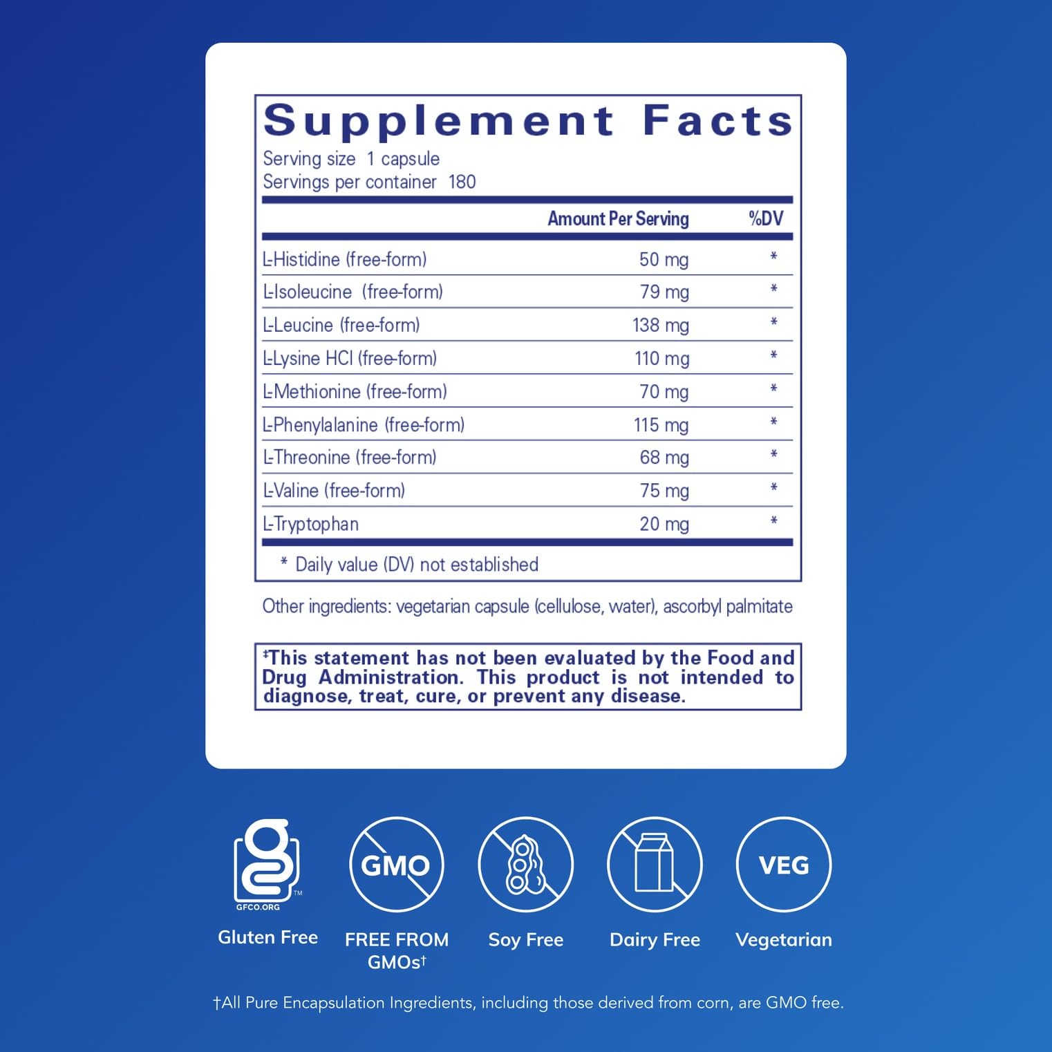 Pure Encapsulations Essential Amino Acids, 180 Capsules | Muscle Recovery Support and Health*, with Leucine, Threonine and Tryptophan