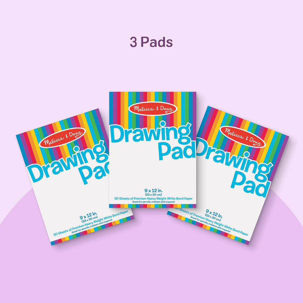 Melissa & Doug 9x12 Drawing Paper Pad 3-Pack
