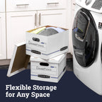 Bankers Box 12-Pack Basic-Duty File Storage Box with Lid, Letter/Legal