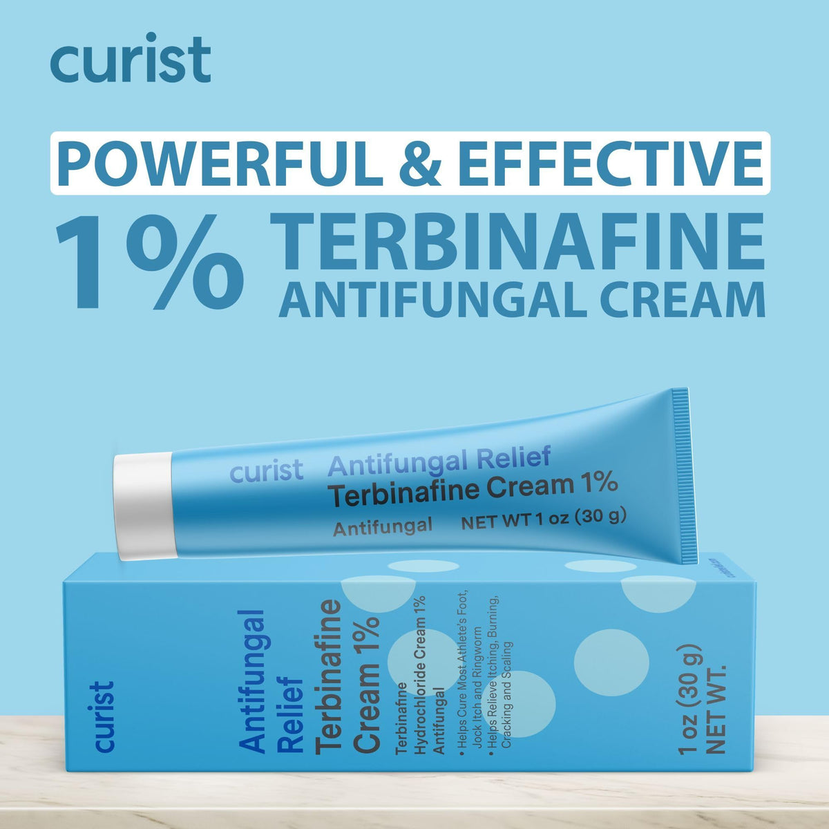 Curist Terbinafine Cream Antifungal 1 oz (30g) Foot Fungus Treatment 1%