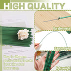 200 PCS 22 Gauge Floral Stem Wire Flower Arrangements and DIY Crafts,Dark Green,Floral Wire for Florist Flower Arrangement 16 Inches,Diameter:0.03 inch