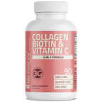 Bronson Collagen Peptides 3000mg with Biotin & Vitamin C, 90 Tablets | Hair, Skin & Nails Support, 3g Collagen per Serving, Non-GMO, Gluten-Free, Soy-Free