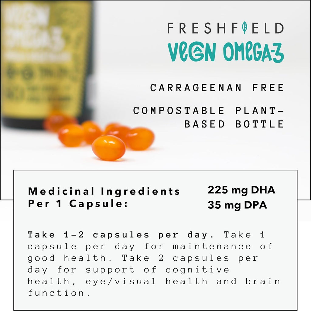 Buy now Vegan Omega 3 DHA: Algae Oil, Most Reviewed, Carrageenan Free, Sustainable, Tested, No Heavy Metals, Fish Oil Alt, Plant Based Omega. Supports Heart, Brain, Joint Health w/DPA at indiglob india