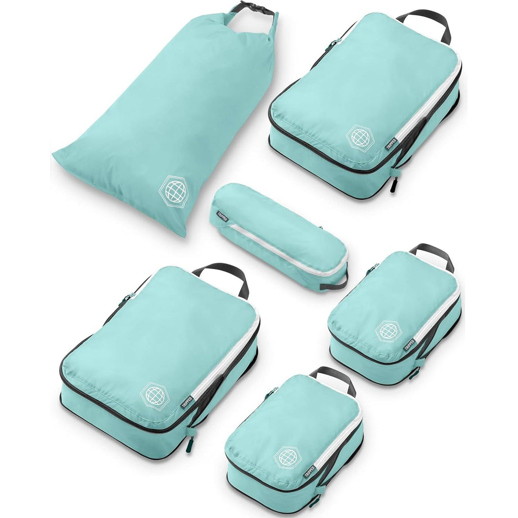 Buy now Compression Packing Cubes Set for Travel - Lightweight, Durable Clothes Organizer for Carry-On Luggage and Suitcases by TRIPPED Travel Gear at indiglob india