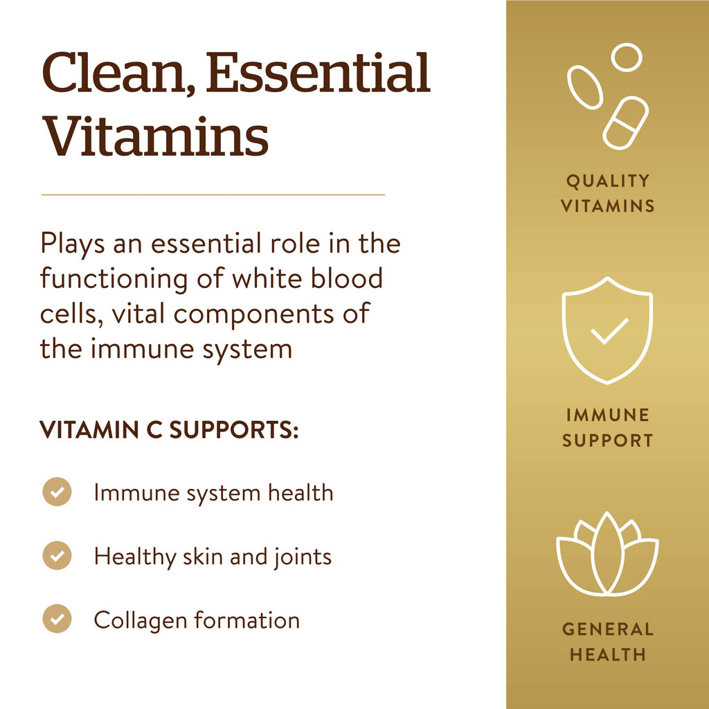 Solgar Vitamin C 1000 mg, 100 Vegetable Capsules Supplement | Antioxidant & Immune Support, Overall Health, Healthy Skin & Joints, Non-GMO, Vegan, Gluten Free, Kosher - 100 Servings