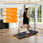 KASSADIN Electric Walking Pad Treadmill with Handle Bar Incline for Home