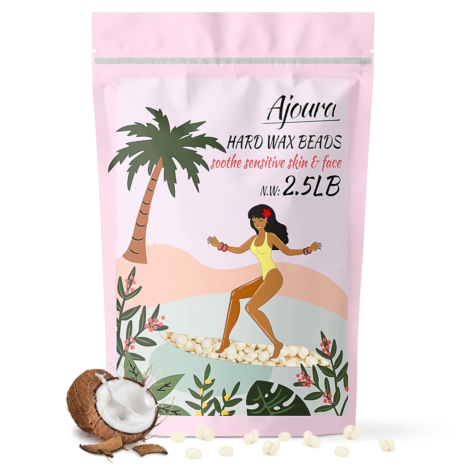 Buy now Ajoura 1lb Refill Wax Beans for Hair Removal Kit, Brazilian Coarse Waxing for Bikini, Face, Eyebrow, Back, Chest, Legs, Armpit, At Home Waxing Beads for Women Men Off White-2.5LB at indiglob india