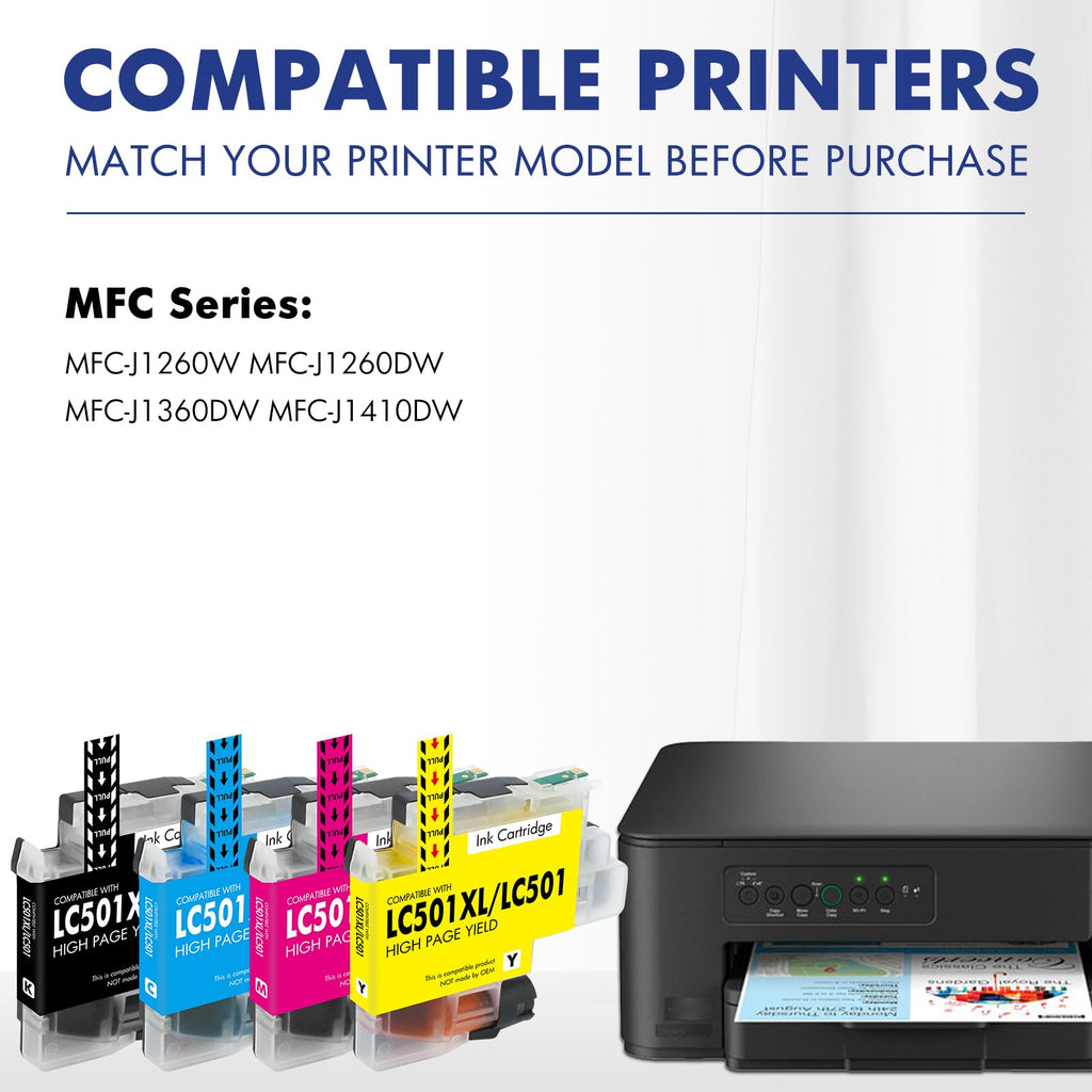 LC501XL LC501 MFC-J1360DW Ink Cartridges for Brother Printer LC 501 XL