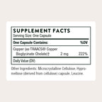 THORNE - Copper Bisglycinate - Optimally Absorbed, Mineral Chelate Copper Supplement - Supports Bone, Blood Vessel, Heart, Nerve & Skin Health* - Third-Party Certified - Gluten-Free - 60 Capsules