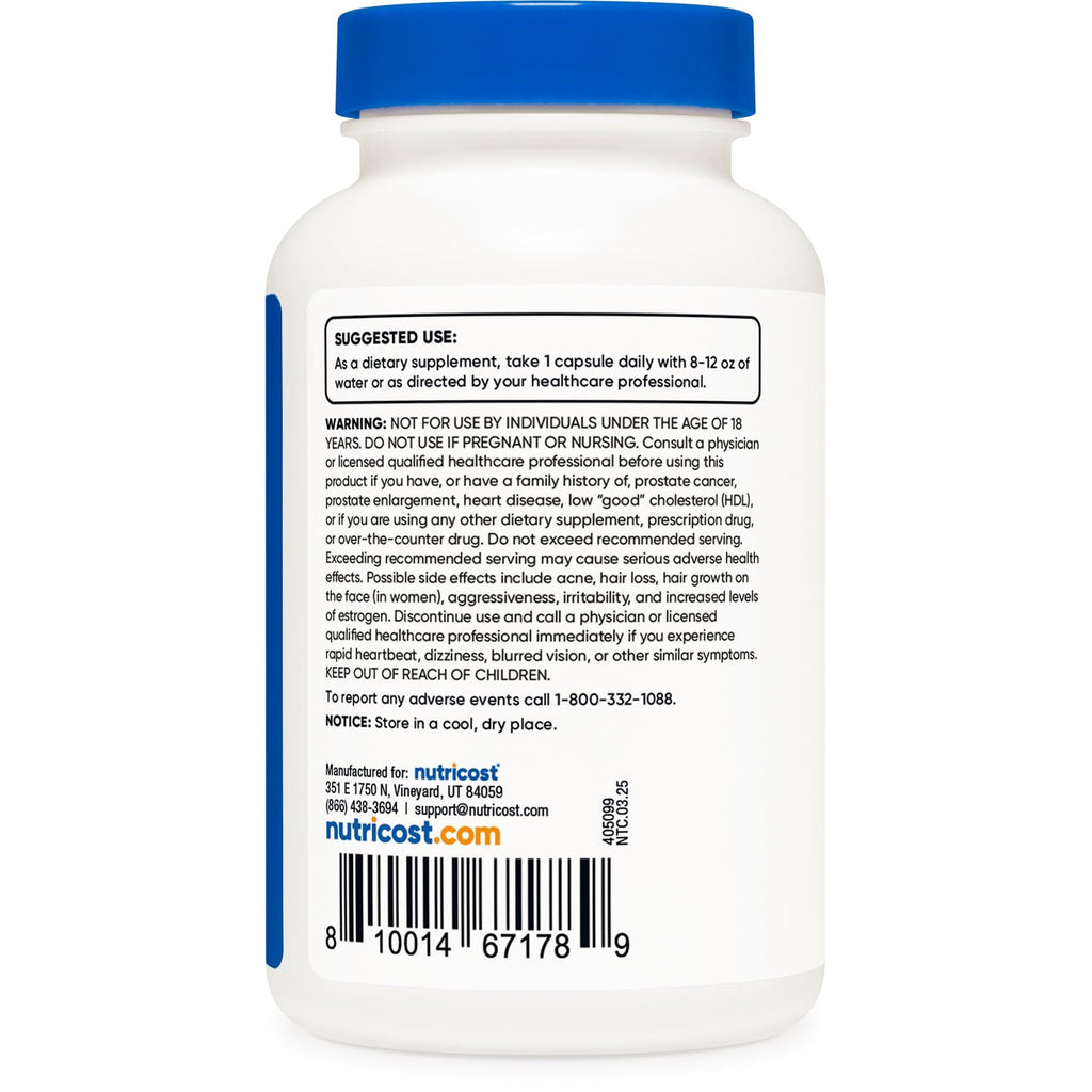 Nutricost DHEA 50mg, 240 Capsules, Gluten Free, Soy Free Supplement | GMO-Free