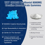 2 Pack 8000MG Creatine HMB Monohydrate Gummies for Men & Women, L-Taurine & Vitamin B6 12, 180 Blueberry Flavor Counts Supplement Gummies (60-Day Supply)